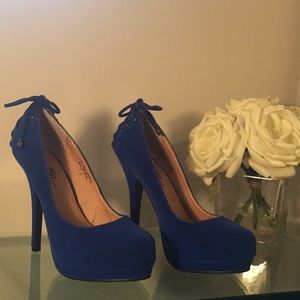 Blue Velvet Heels